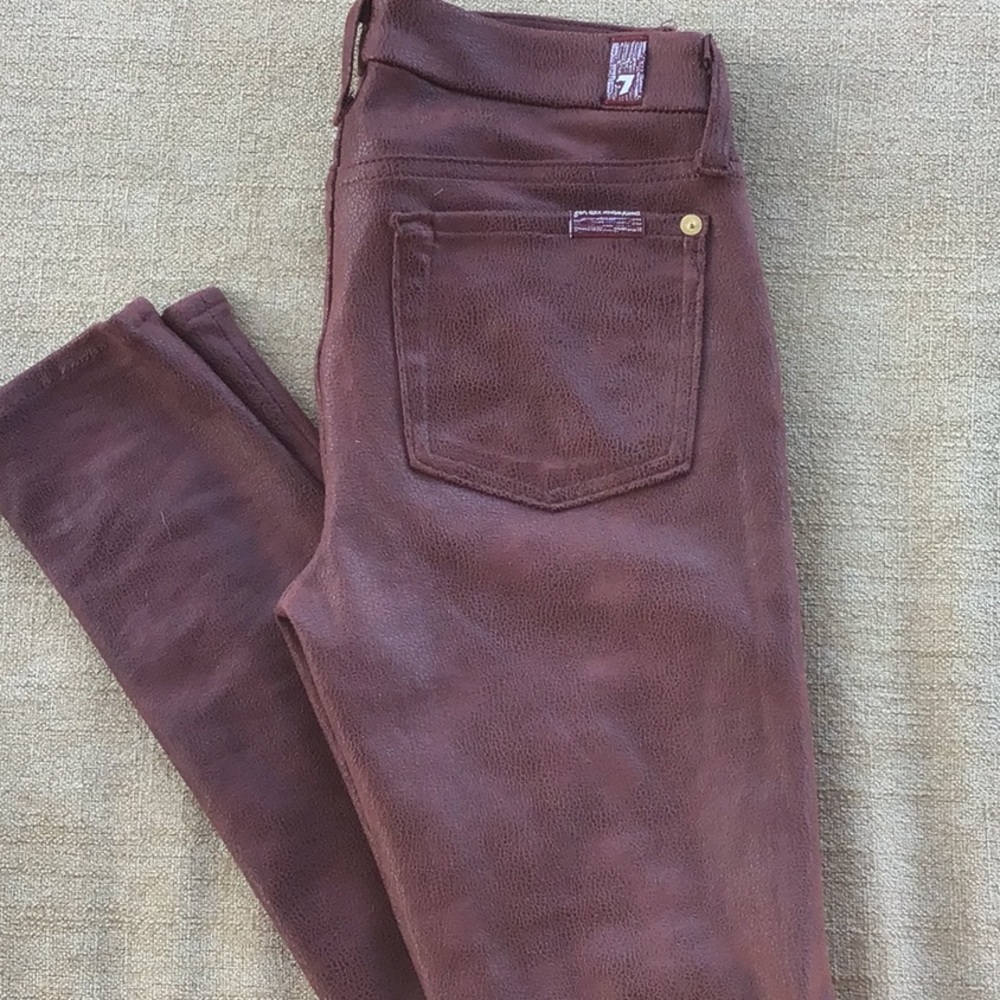 7 for All Mankind Skinny Faux Leather/Suede Pants